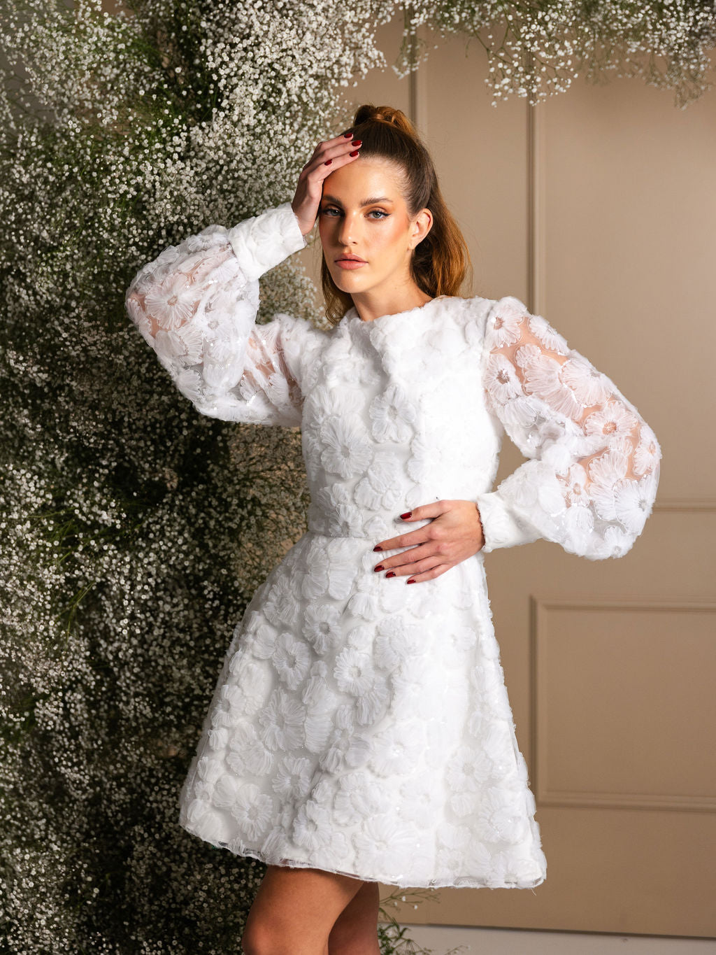 ELENA MINI DRESS WITH SLEEVES – karahmx