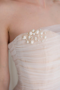 RACHEL CORSET IN TULLE AND PEARLS