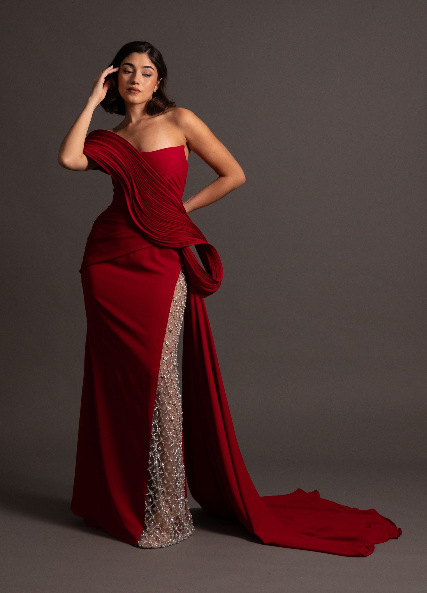 RAINE GOWN IN RED