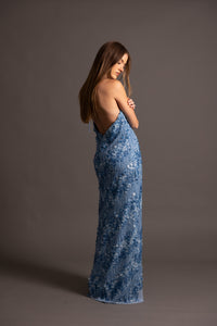 GINNY HALTER GOWN IN BLUE