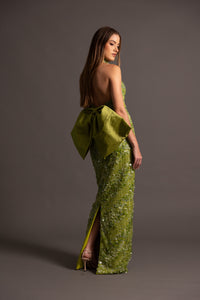 GINNY HALTER GOWN IN GREEN