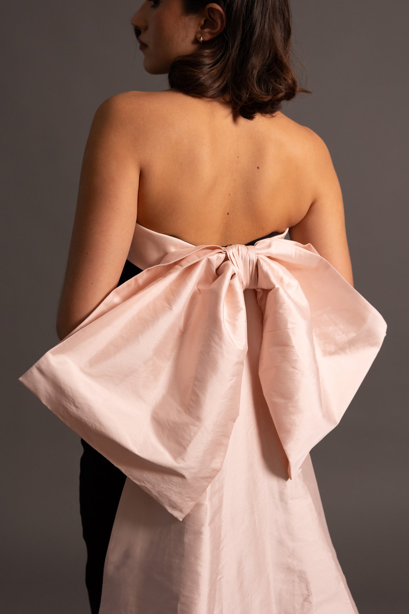 RORY GOWN IN BLACK & PINK