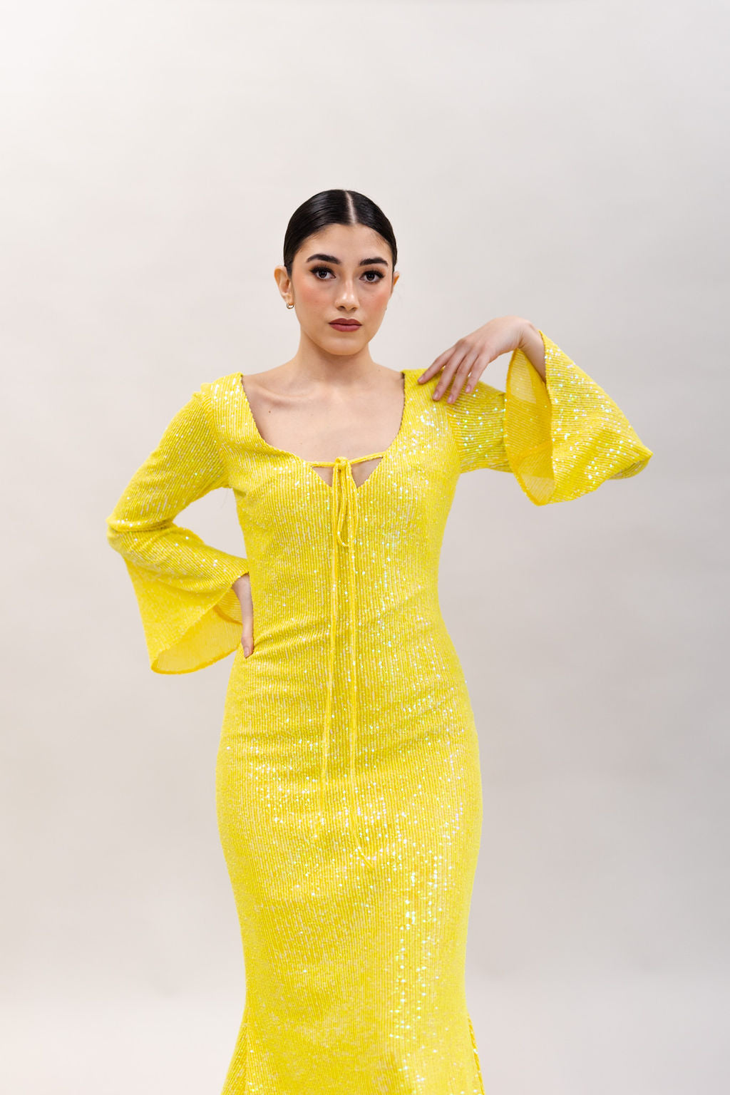 THE YELLOW SEQUIN DRESS