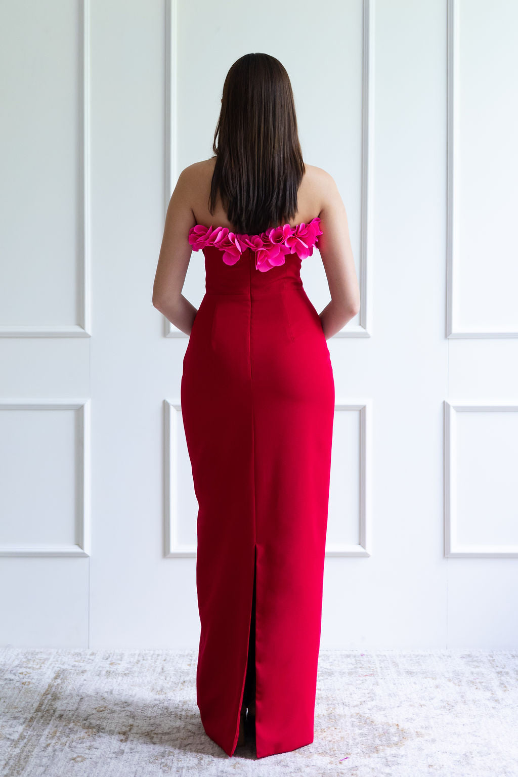 MELIAH GOWN IN RED AND HOT PINK