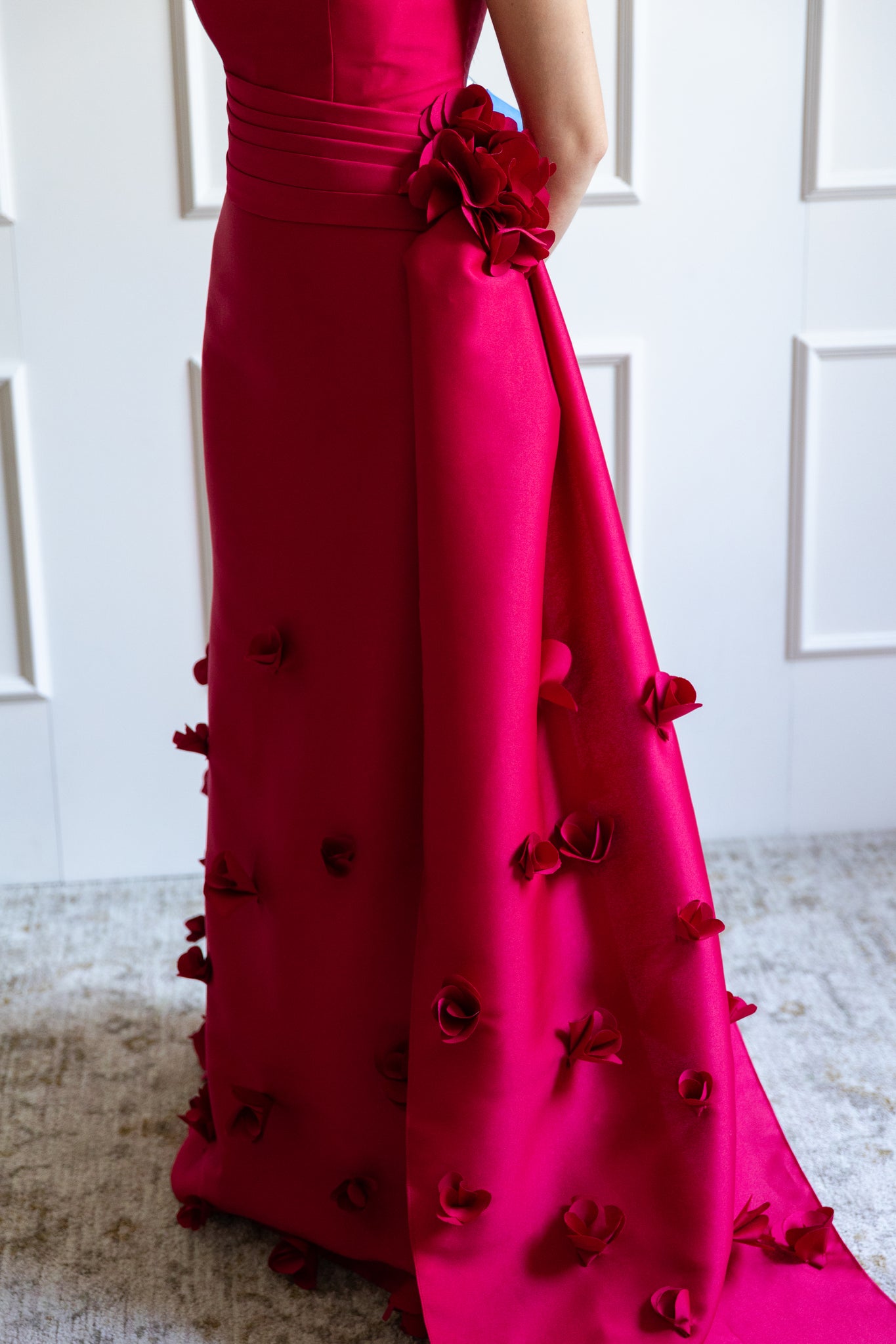 CELINE GOWN IN CHERRY RED