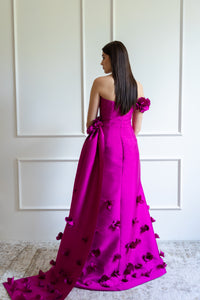 CELINE GOWN IN MAGENTA