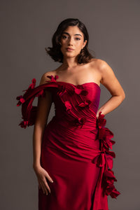 VIOLET GOWN IN RED