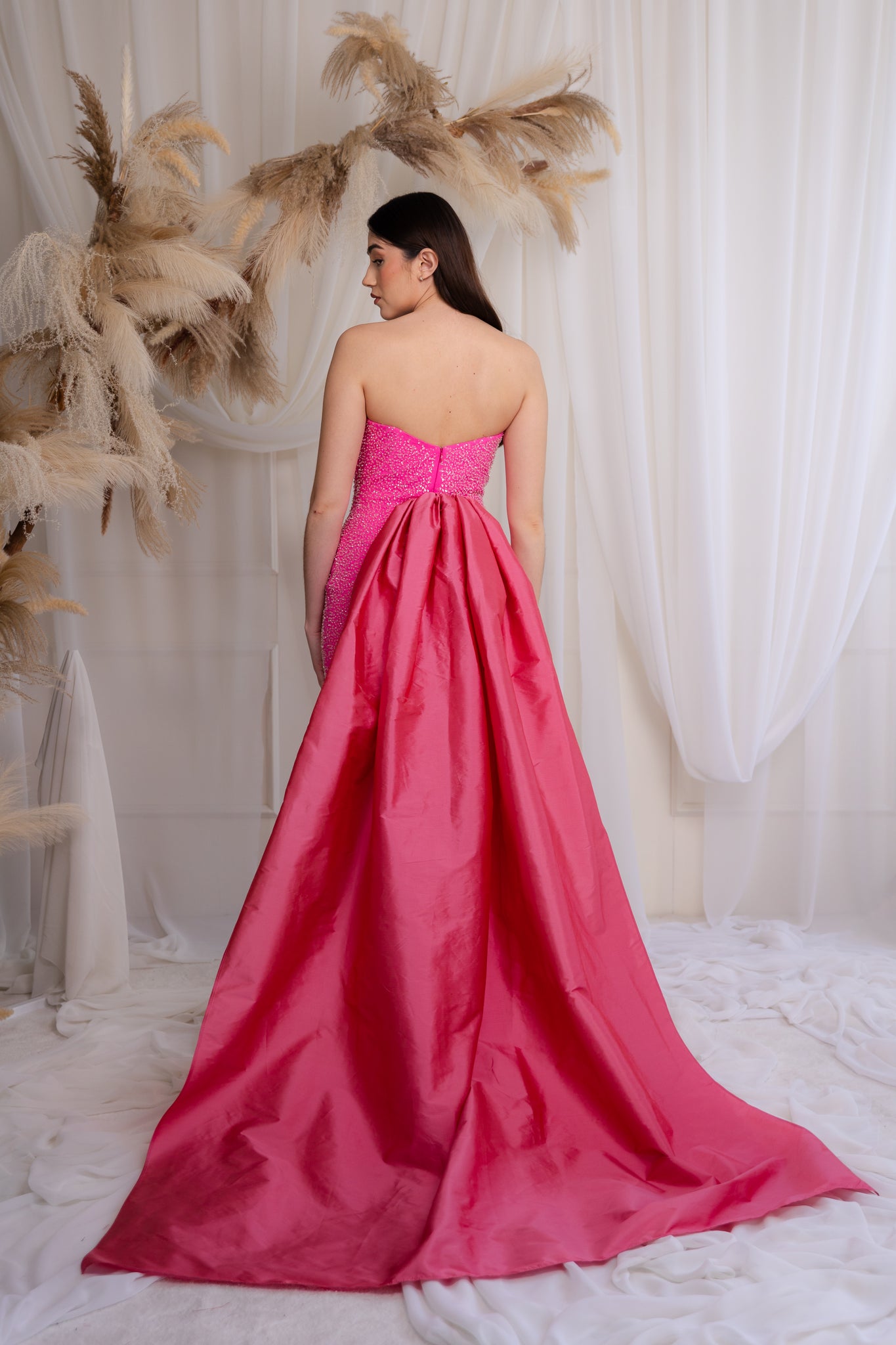 RAQUEL GOWN IN HOT PINK