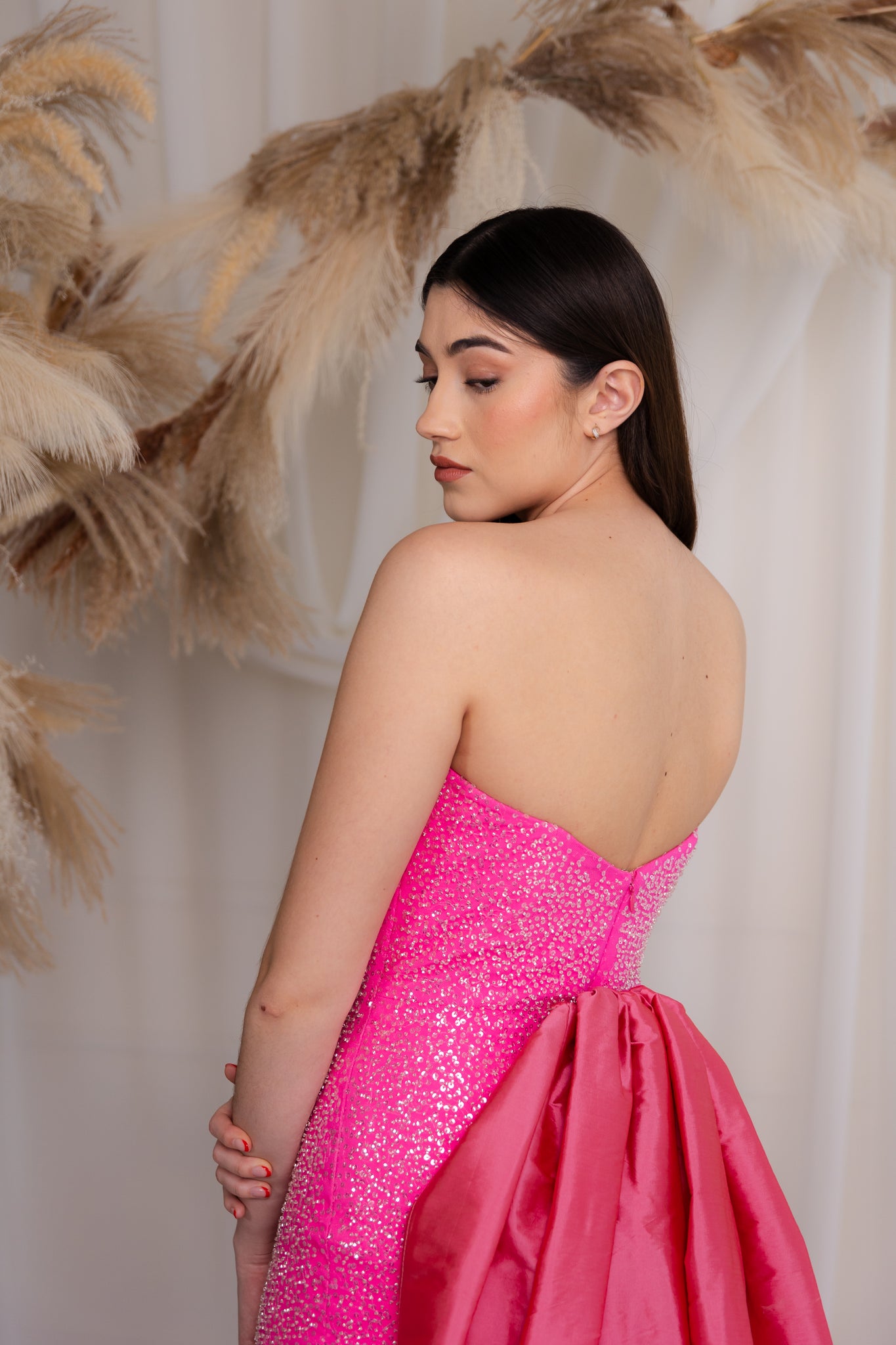 RAQUEL GOWN IN HOT PINK