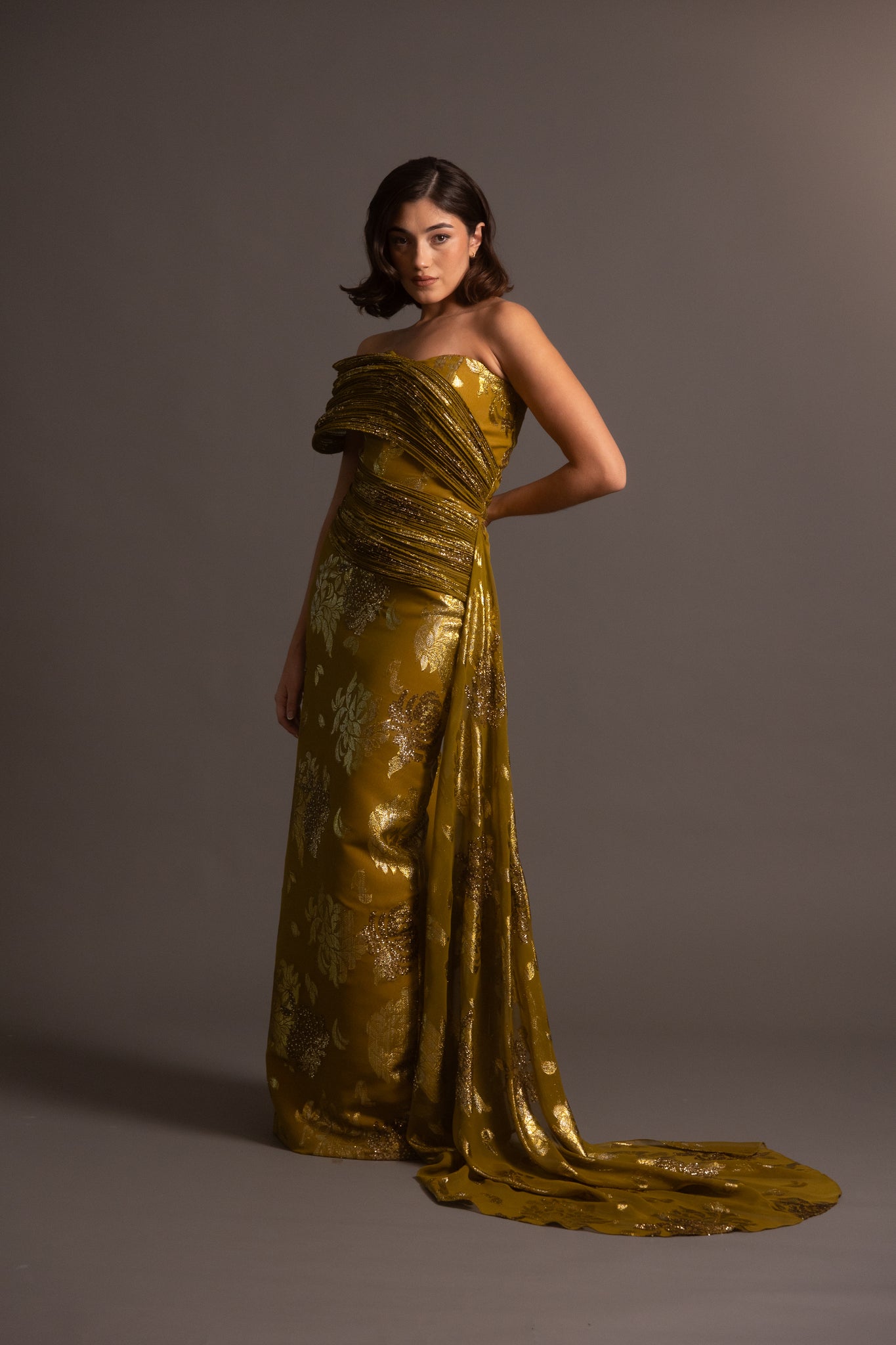 RAINE GOWN IN GREEN