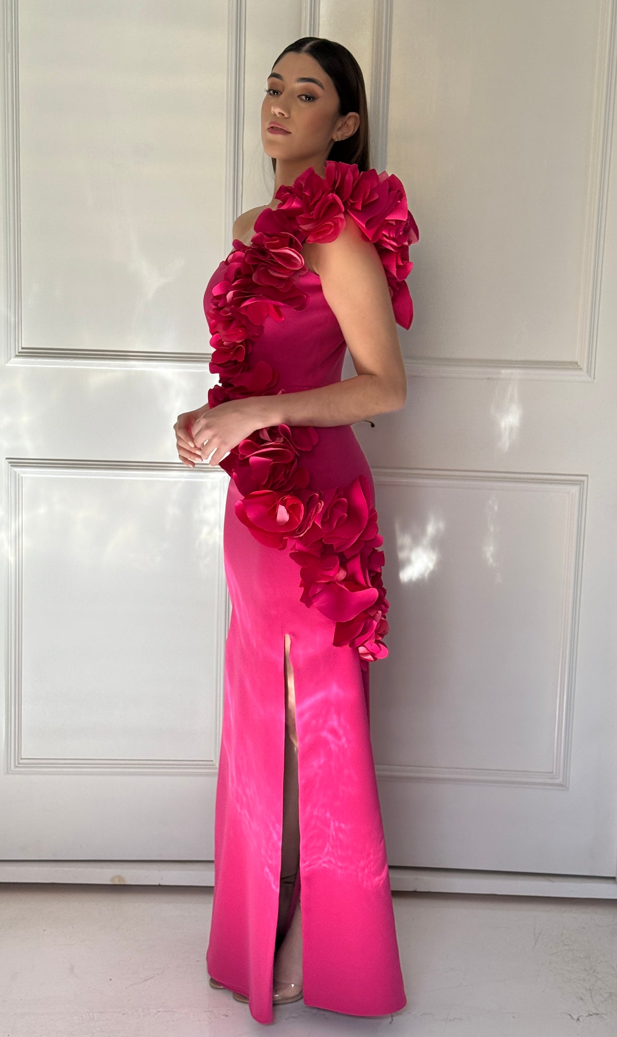 GEORGIA GOWN IN HOT PINK