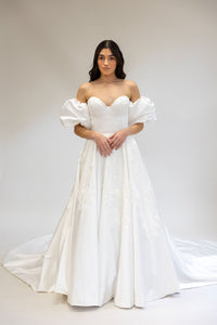 BRIDAL FULL BALLGOWN SILK CORSET DRESS