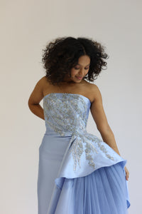 Sweet Midi Blue with Tulle Train