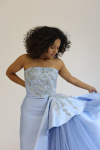 Sweet Midi Blue with Tulle Train