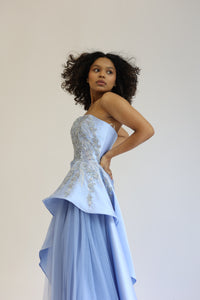 Sweet Midi Blue with Tulle Train