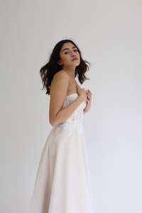 CORSET TOP WITH TULLE MIDI DRESS