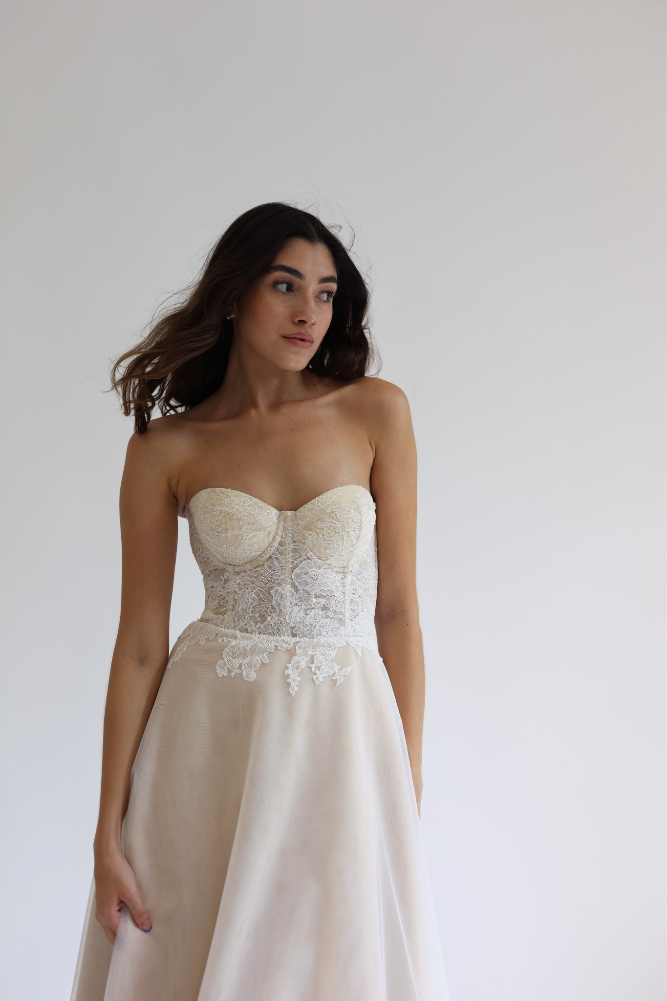 CORSET TOP WITH TULLE MIDI DRESS
