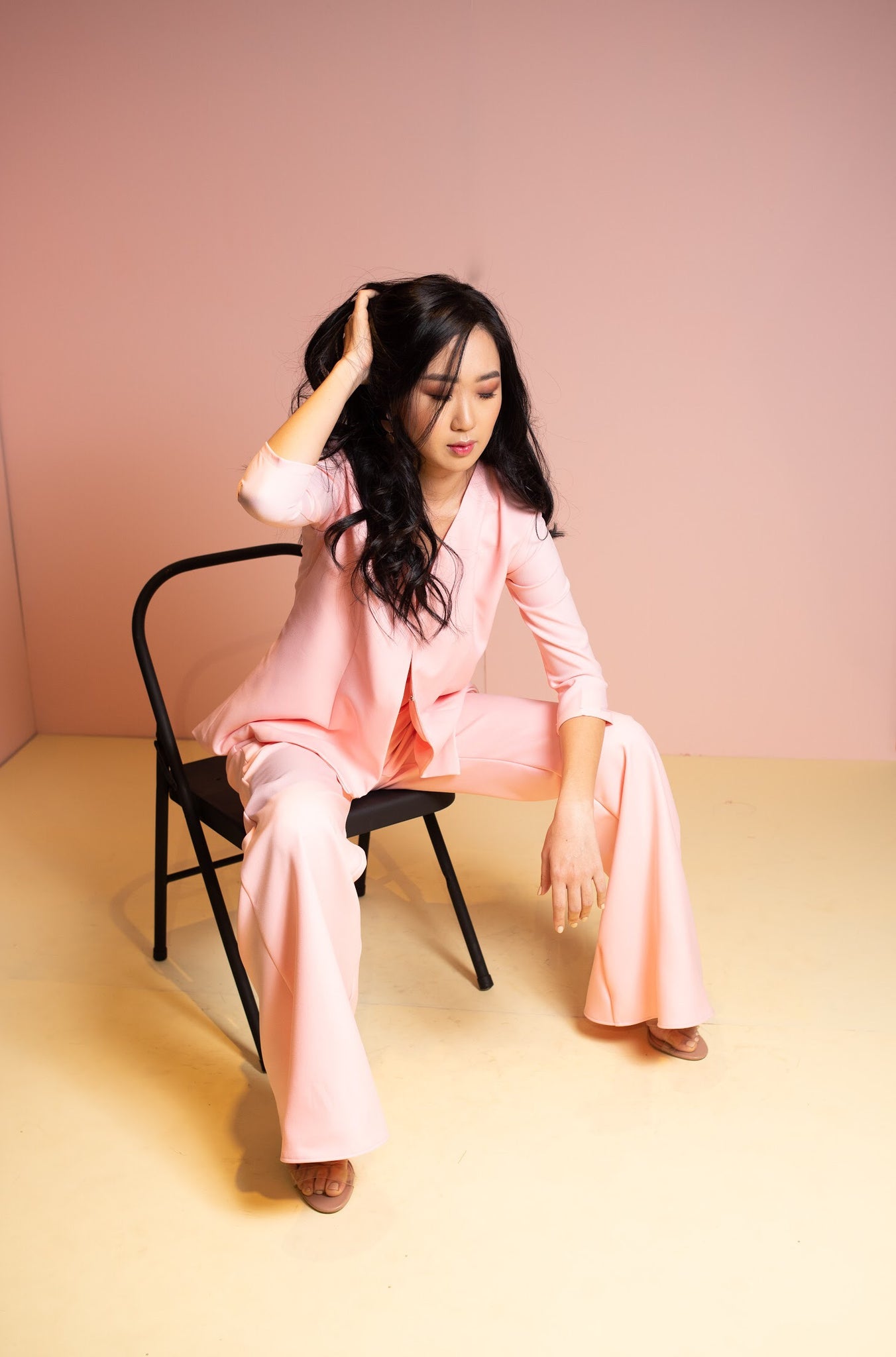 Soft pink suit