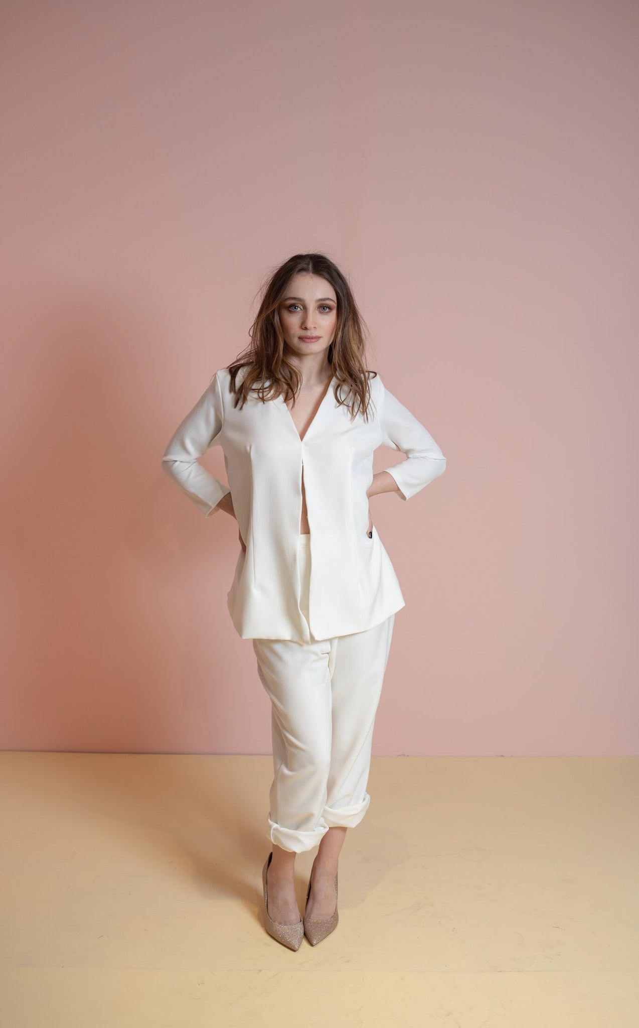 White suit.