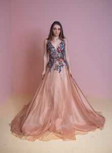 Colorful sequin floral gown