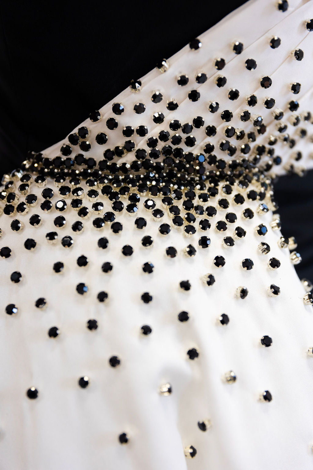 BLACK & WHITE WITH CRYSTALS DRESS