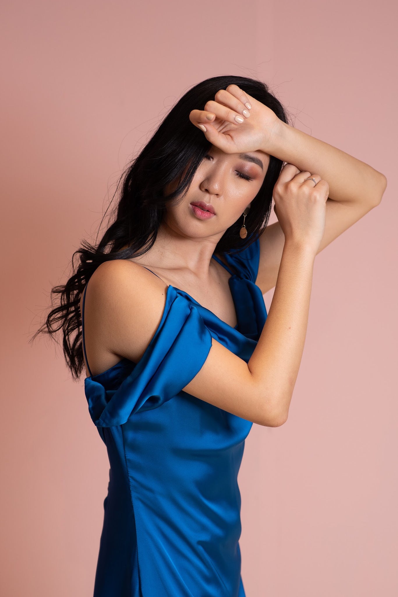 Silk blue dress