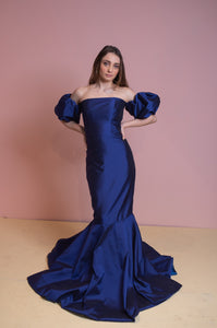 Silk off shoulder mermaid dress