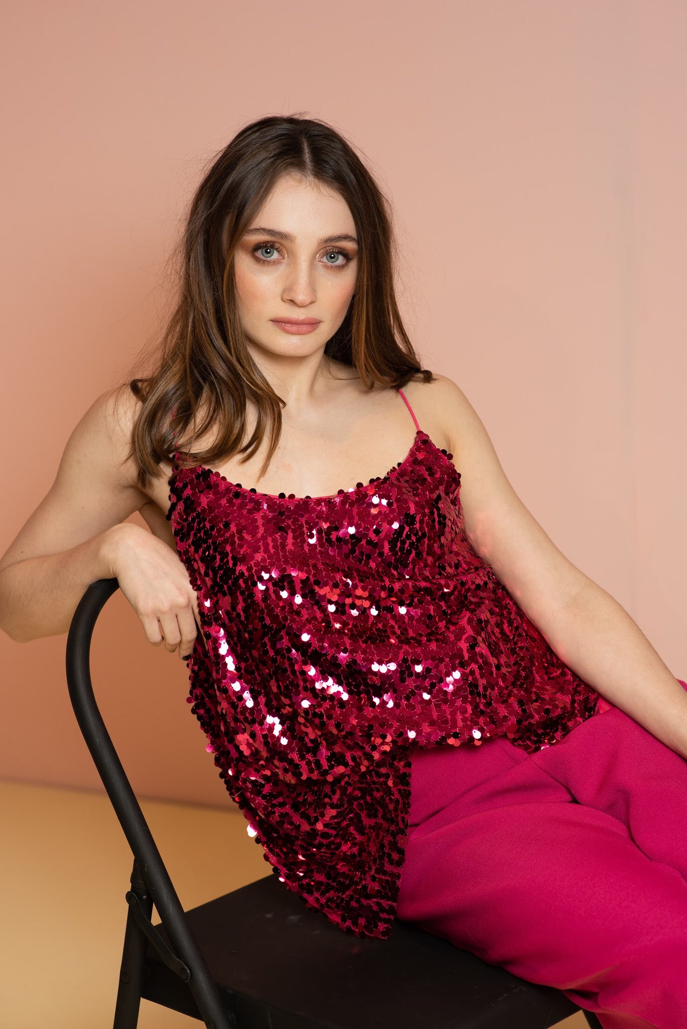 Backless sequined top