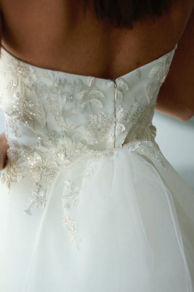 Strapless floral jumpsuit in ivory