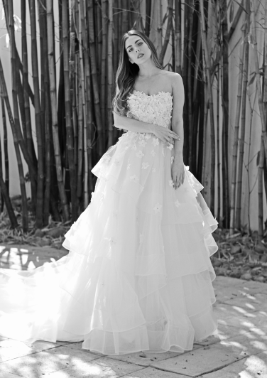 3D floral bridal gown