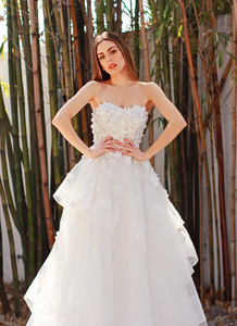 3D floral bridal gown