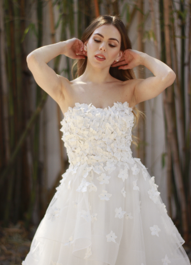 3D floral bridal gown
