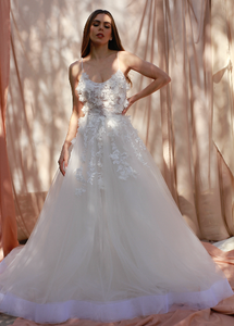 Flawless 3d floral wedding gown