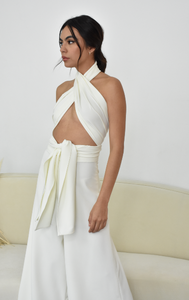 MULTIPURPOSE BAND TOP IN IVORY