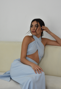 WIDE LEG PANTS IN SKY BLUE