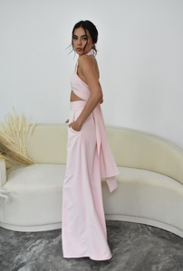 WIDE LEG PANTS IN BABY PINK