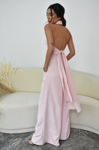 WIDE LEG PANTS IN BABY PINK