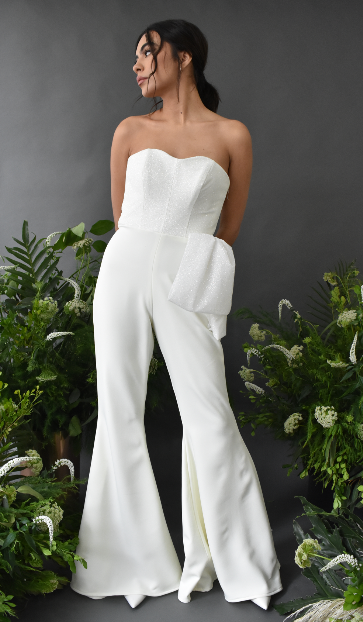 BRIDAL JUMPSUIT WITH SPARKLY TOP