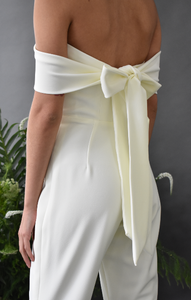 OFF THE SHOULDER BRIDAL JUMPSUIT