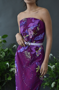 SHADES OF PURPLE MIDI DRESS (BELT NOT INCLUDED)