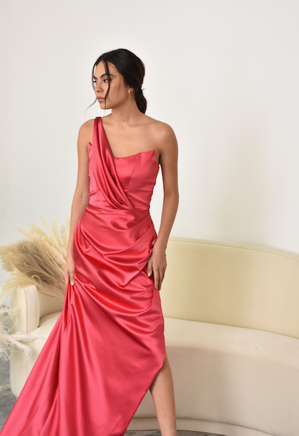 CLASSIC RASPBERRY SILK DRESS