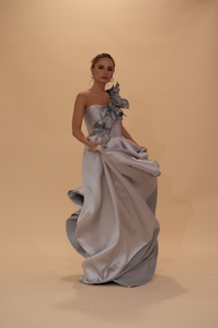 Silver Ballgown with 3D detail