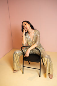 Gold sequin suit