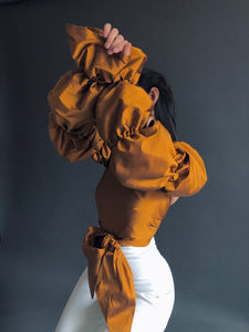 PUFFY SLEEVES IN MUSTARD GOLD