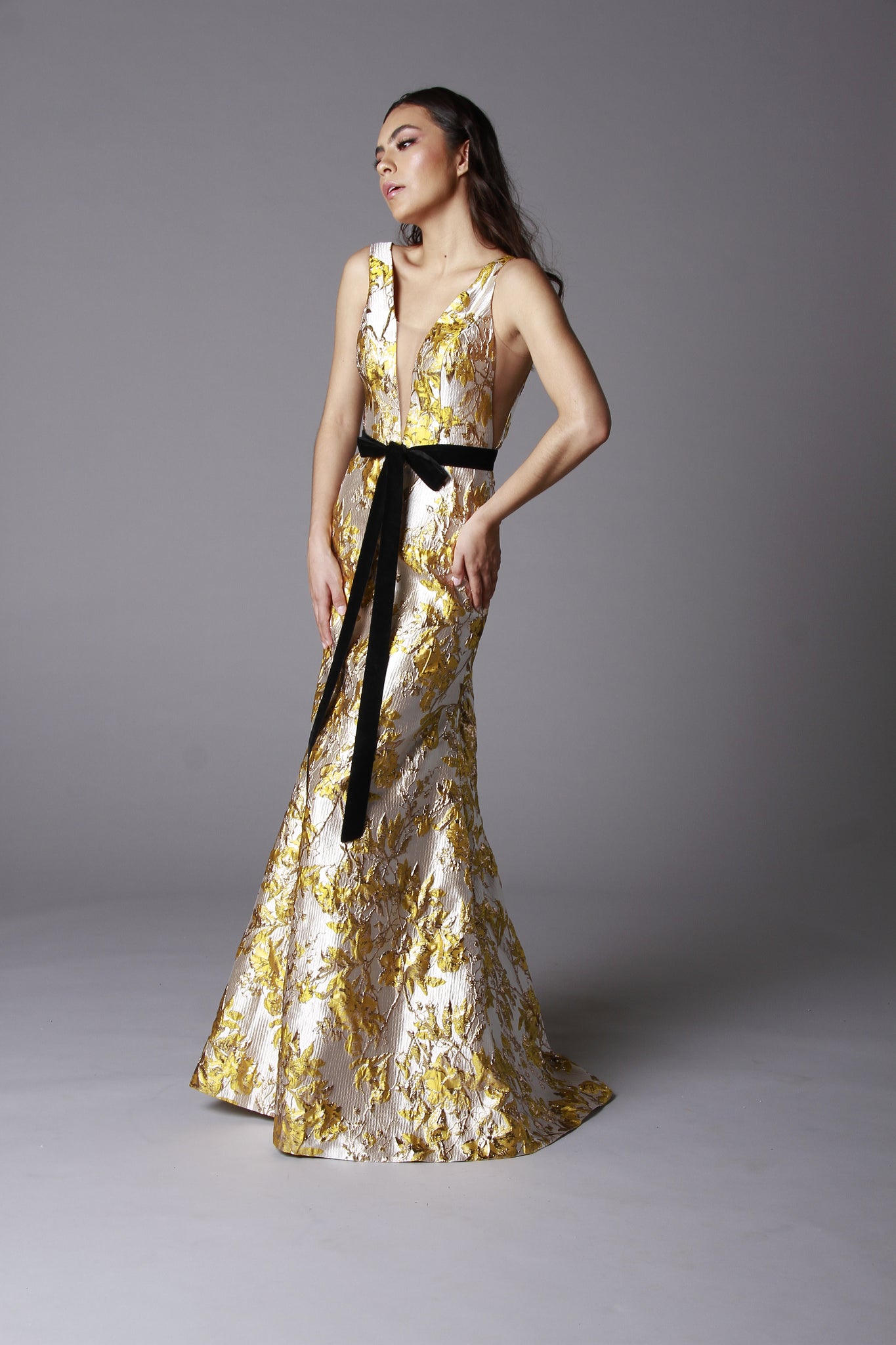 GOLD BROCADE GOWN