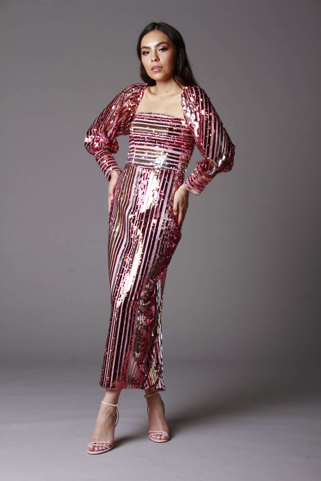 LONG SLEEVE PINK SEQUIN