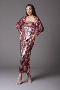 LONG SLEEVE PINK SEQUIN