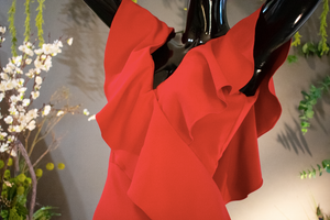 RUFFLE RED GOWN