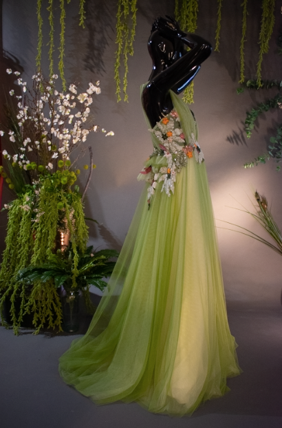 OLIVE TULLE BALLGOWN