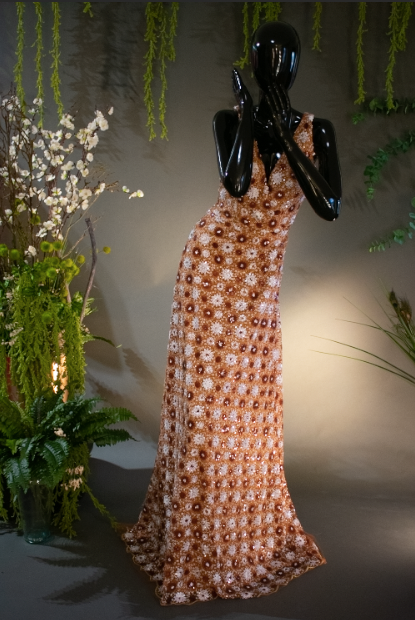 V NECK SEQUIN GOWN
